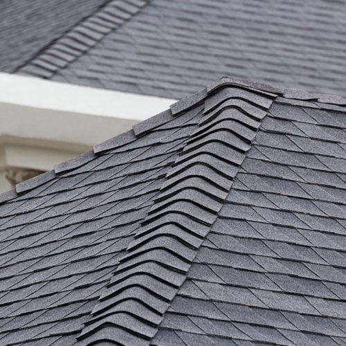asphalt shingles roof installed at house roof close up columbus oh