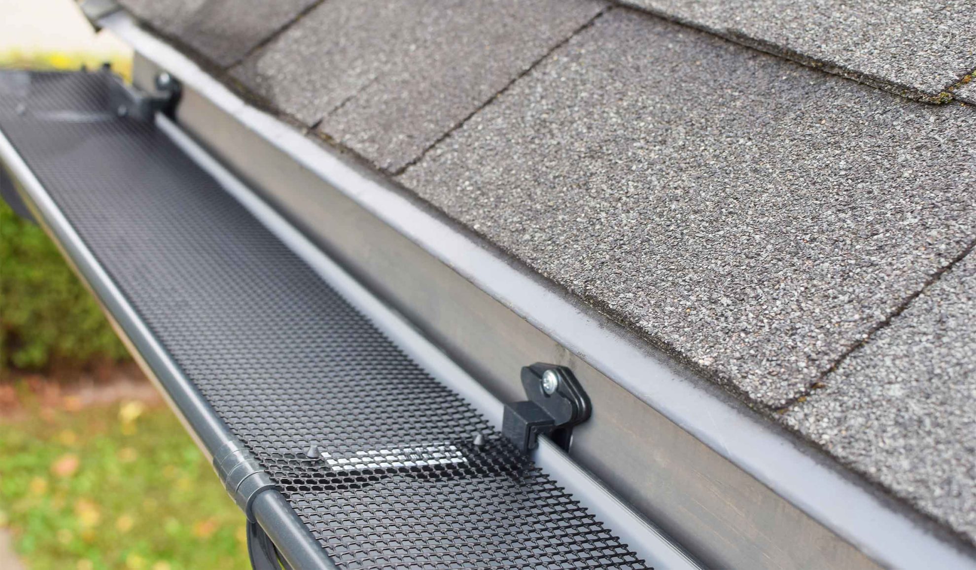 metallic gutter installed at property exteriors close up columbus oh